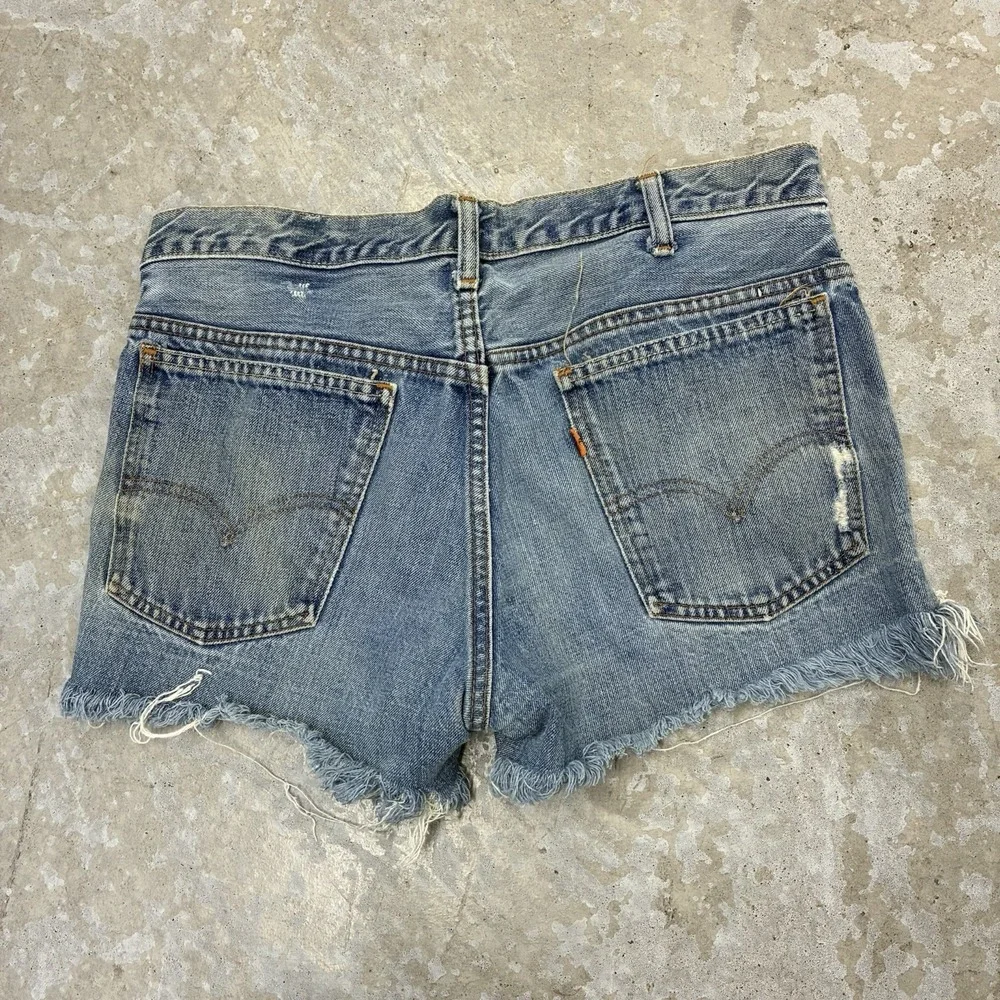 Vintage Levis Cutoff Shorts Men 33 Blue USA Orange Tab Big E Denim 3